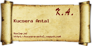 Kucsera Antal névjegykártya